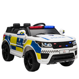 HOMCOM 12V Kids Electric Ride-On Police Car with Remote Control, Siren and Bluetooth – For 3-6 Years