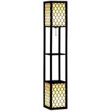 Modern 2-light floor lamp with display shelves