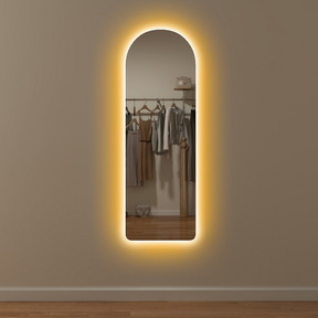 Arched LED full length wall mirror