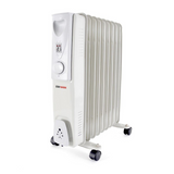 StayWarm 2000W 9 Fin Oil Filled Radiator with Variable Thermostat & Castor Wheels – Grey