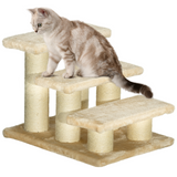 Pawhut 3-Step Pet Stairs with Plush Cover – Portable Cat and Dog Steps for Older and Small Pets