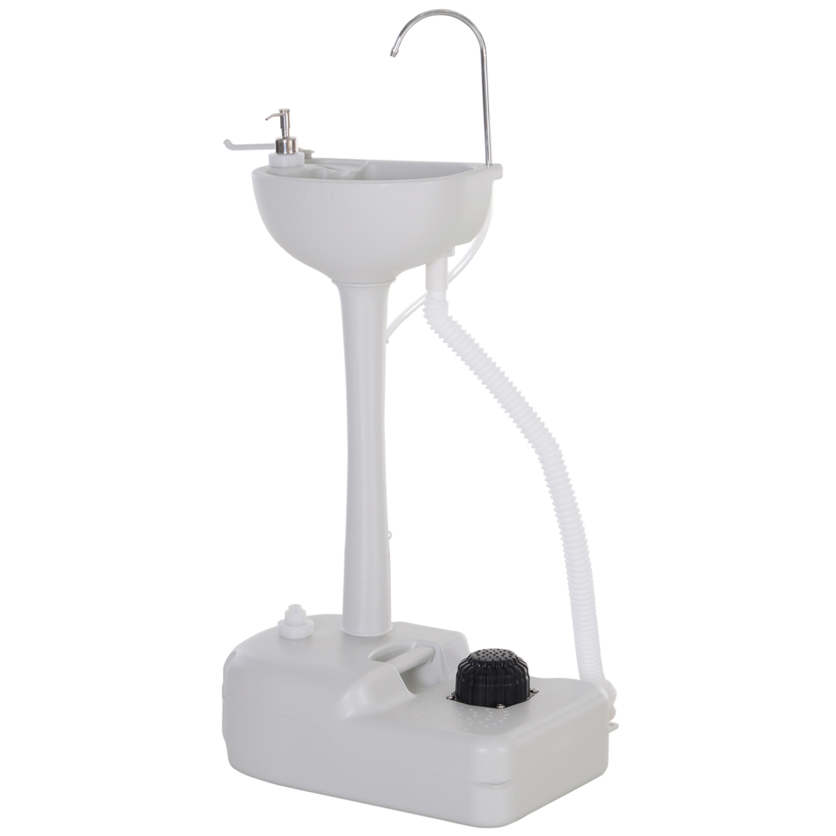 Outsunny Portable Camping Sink with 17L Tank, Foot Pump, Towel Holder & Soap Dispenser – Outdoor Hand Wash Station