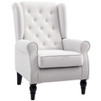 Cream retro tufted club armchair