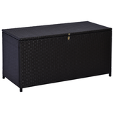 Outsunny Large Rattan Storage Box with Hydraulic Lift, 284L – Wicker Garden Chest, Outdoor Cabinet