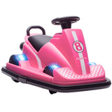 AIYAPLAY Kids Electric Bumper Car with 360° Spin, LED Lights and Music – Ride On Waltzer for Ages 3-8, Pink