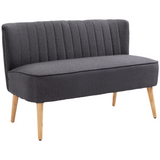 Dark grey linen loveseat sofa
