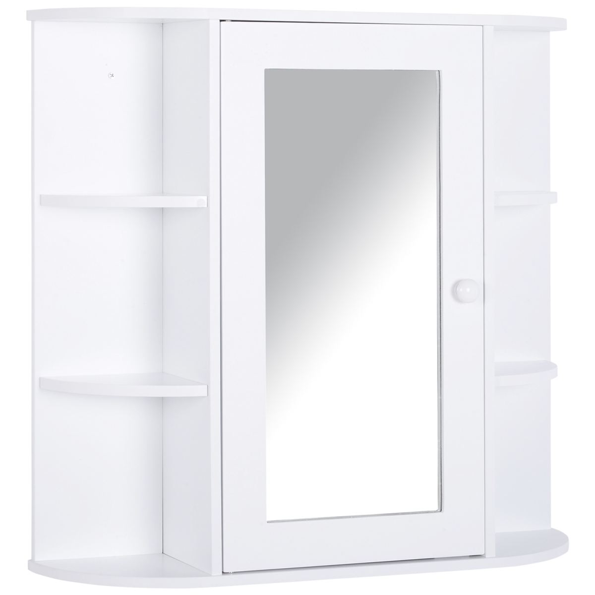 Bathroom mirror cabinet with side shelves