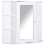 Bathroom mirror cabinet with side shelves