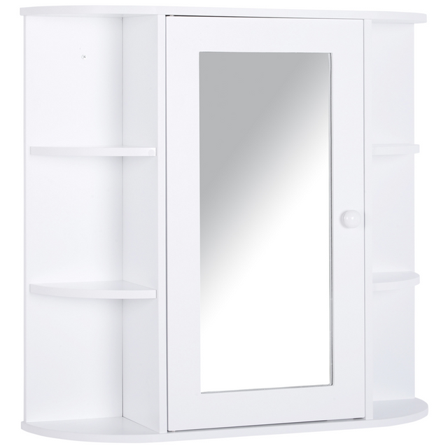 Bathroom mirror cabinet with side shelves