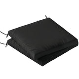 Outsunny Outdoor Seat Cushions, Set of 2 – 50 x 50 cm Water-Resistant Garden Seat Pads with Ties, 7 cm Thick, Black