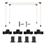 Outsunny Metal Pergola Kit with 3-Way Corner Brackets & Post Base for 92mm Lumber – Black