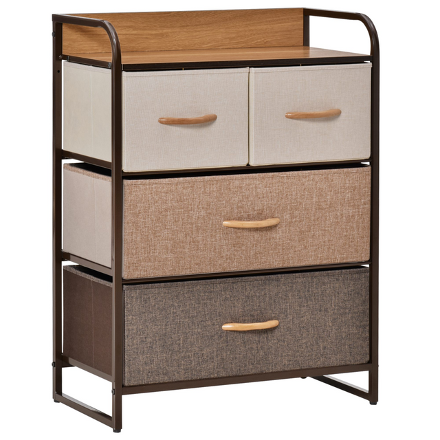 HOMCOM 4-drawer fabric dresser tower