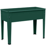 Outsunny Metal Raised Garden Bed on Legs with Drainage Hole, 60 x 27 x 45cm, 20L, Green