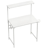 HOMCOM Computer Desk with Hutch Shelf, Cup Holder and Headphone Hook – 80cm Home Office Study Table, White