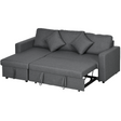HOMCOM dark grey corner sofa bed with storage