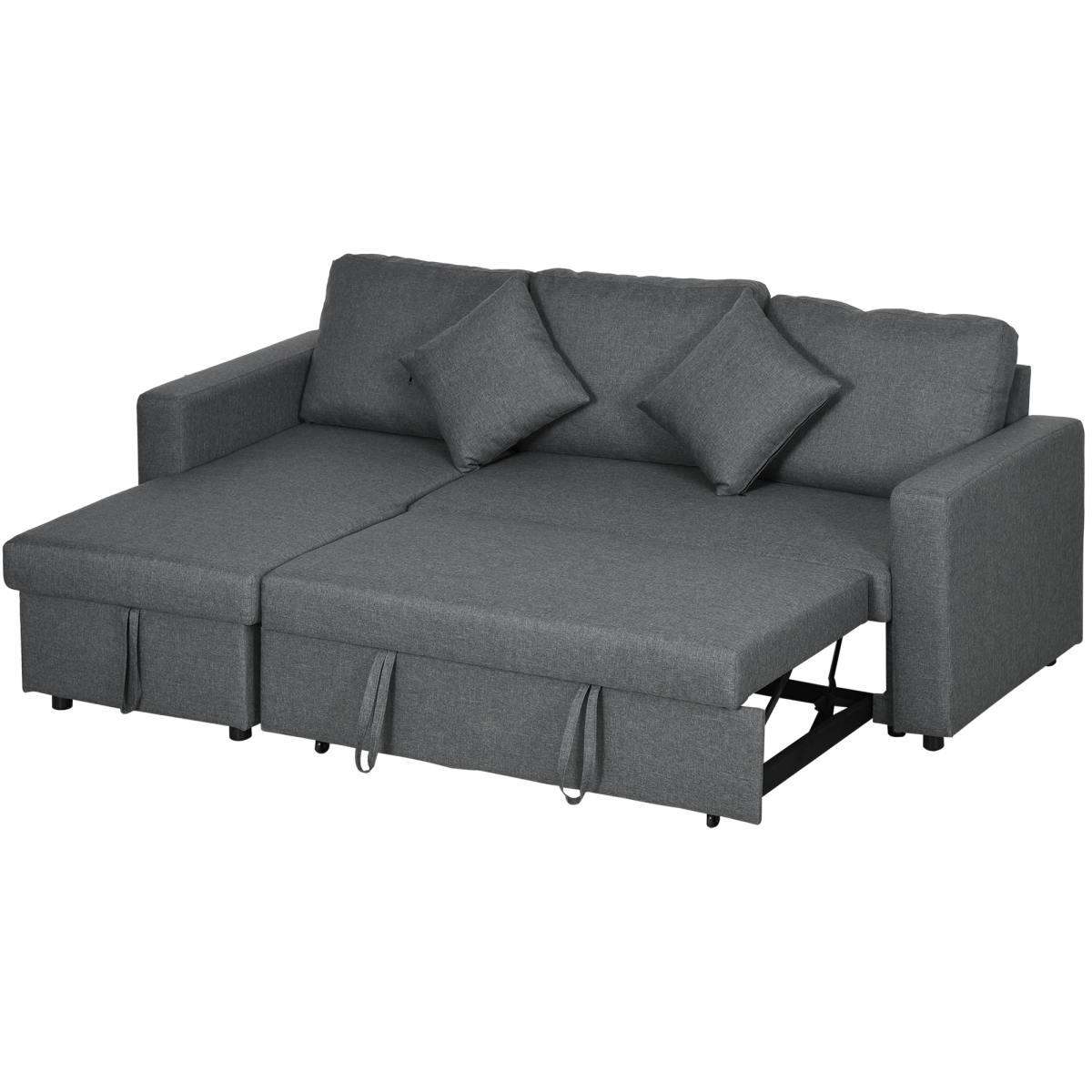 HOMCOM dark grey corner sofa bed with storage