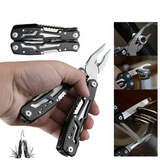 Stainless Steel Multi-Tool Folding Pocket Pliers with Saw, Knife & Bottle Opener – Outdoor Camping Tool, Black
