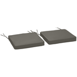 Outsunny Set of 2 Garden Seat Cushions with Ties, 45 x 45cm – Replacement Outdoor Chair Pads, Dark Grey