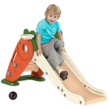 AIYAPLAY 3 in 1 Kids Slide with Climber & Basketball Hoop – Carrot Themed Foldable Indoor Playset, Ages 1-3
