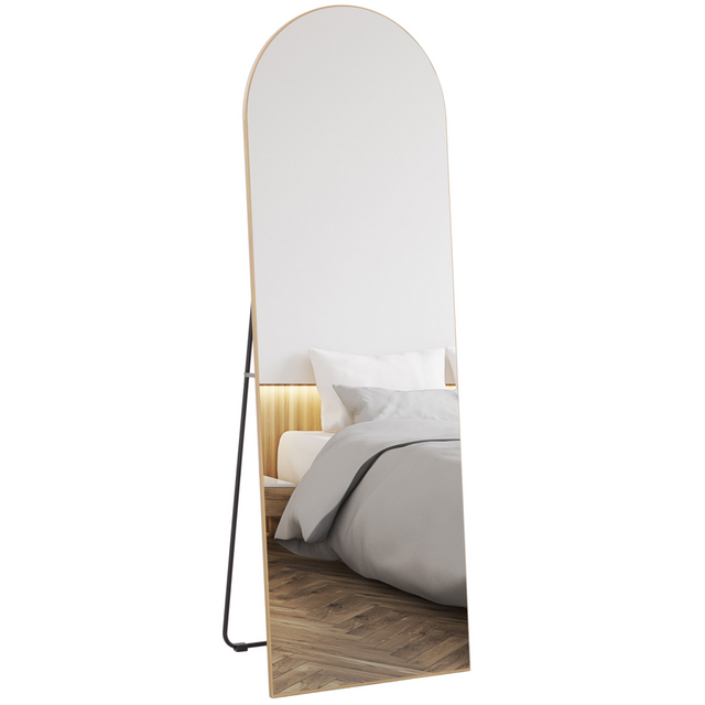 HOMCOM gold curved full length mirror