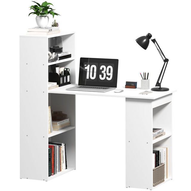 White computer desk with hutch