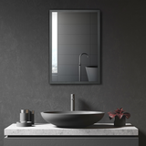 Stainless Steel Bathroom Mirror Cabinet with 3-Tier Shelves – Wall Storage for Toiletries, Jet Black