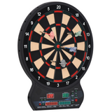 HOMCOM Electronic Dartboard with LED Digital Scoring, 27 Games & 12 Soft Darts – Ready-to-Play, Up to 8 Players
