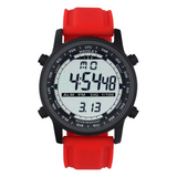 Henley Men's Digital Rubber Strap Watch, Black Dial, Red – HDG038.10