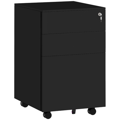 Vinsetto black lockable steel file cabinet