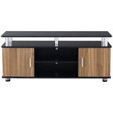 Black and walnut TV cabinet