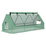 Outsunny Portable Small Polytunnel Greenhouse with Mesh Windows and Top Opening, 240 x 90 x 90cm