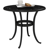 Outsunny Cast Aluminium Garden Side Table with Adjustable Footpads, 60kg Capacity – Outdoor Patio Table, Black