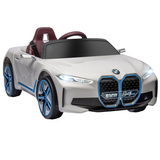 HOMCOM BMW i4 Licensed 12V Kids Electric Ride-On Car with Portable Battery & Remote Control – White