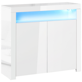 White high gloss LED sideboard with RGB lighting