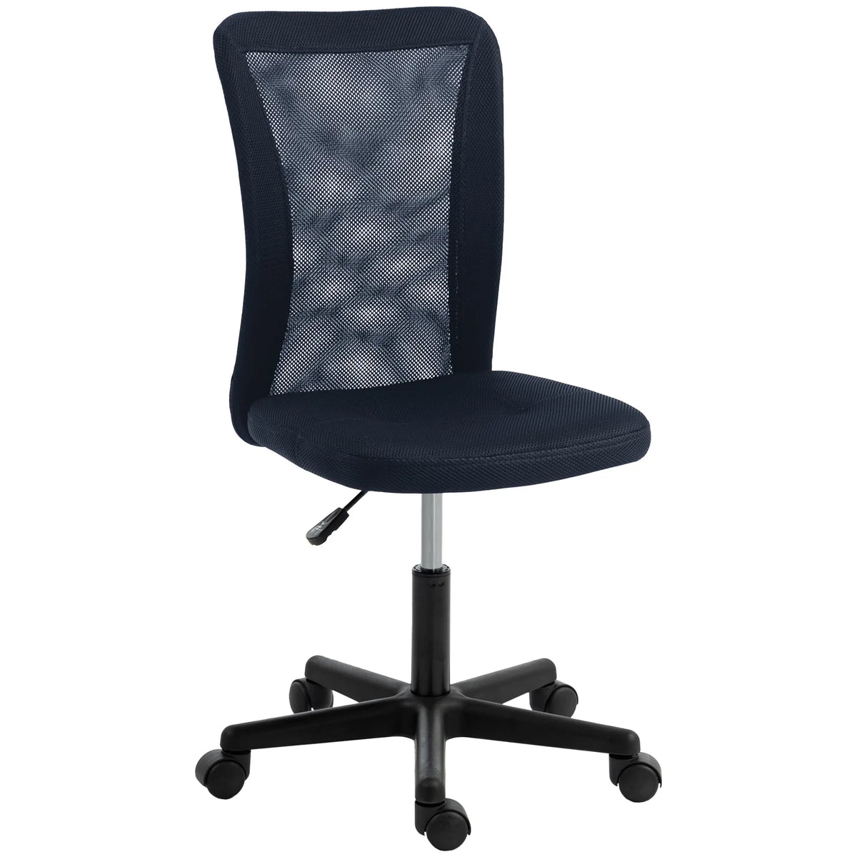 Vinsetto Armless Mesh Office Chair with Adjustable Height and Swivel Wheels – Computer Desk Chair, Dark Grey