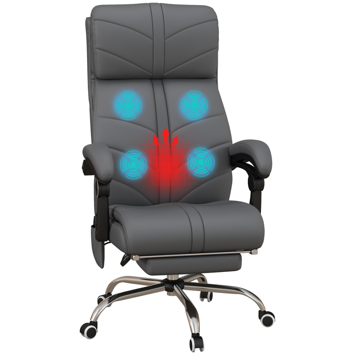 Vinsetto grey heated massage office chair