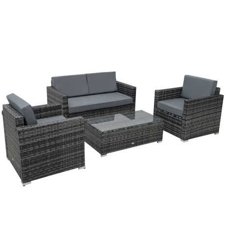 Outsunny 4-seater rattan sofa set