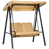 Outsunny 2-Seater Garden Swing Chair Hammock with Adjustable Canopy & Cushions – Steel Frame