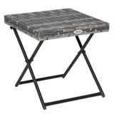 Outsunny Folding Square Rattan Coffee Table with Steel Frame – Compact Bistro Table for Balcony and Garden