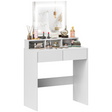 HOMCOM white dressing table with LED mirror