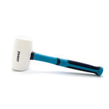 BIHUI 24oz White Rubber Mallet with Soft Grip TPR Handle – Non-Marking Head for Tiling & Flooring