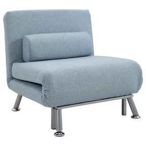 HOMCOM blue single folding sofa bed chair