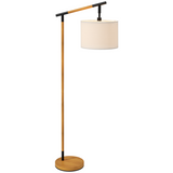 HOMCOM Floor Lamp with 350° Rotating Lampshade, Footswitch and LED Bulb Included – Metal Frame, Brown