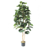 Leaf 180cm Artificial Fiddle Fig Deluxe Tree with Wired Stems – Realistic Potted Plant for Home and Office