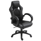 Vinsetto Executive Racing Gaming Chair with Adjustable Height and 360° Swivel – PU Leather Desk Chair, Black