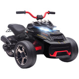 AIYAPLAY 12V Kids Electric Ride-On Quad Bike with MP3 Player, Horn and LED Lights – Reverse Trike for Ages 3-8, Black