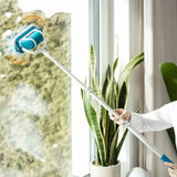 Cordless Vibrating Scrubber with Extendable Pole & 2 Brush Heads – Multi-Function Home Cleaning Brush