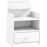 HOMCOM Bedside Cabinet with Drawer and Shelves – Versatile Bedside Table for Bedroom or Living Room, White