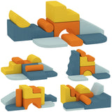 AIYAPLAY 9-Piece Kids Soft Play Foam Blocks Set with Detachable Cover for Climbing & Crawling