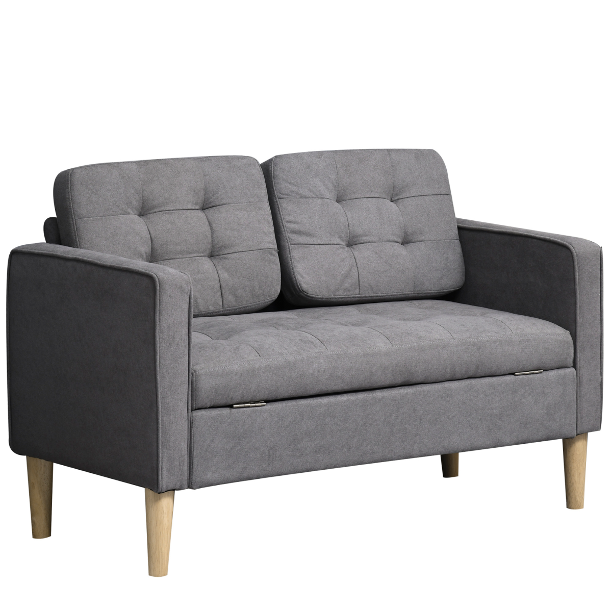 HOMCOM grey compact loveseat with storage